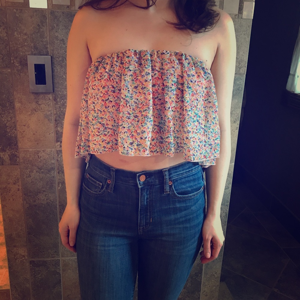 Multicolored Flowy Crop Top